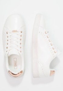 White and rose gold sneakers