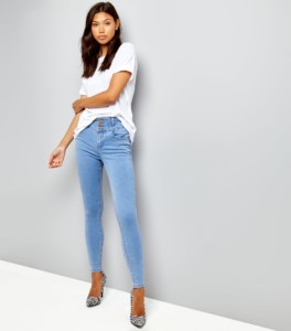 High waist blue jeans